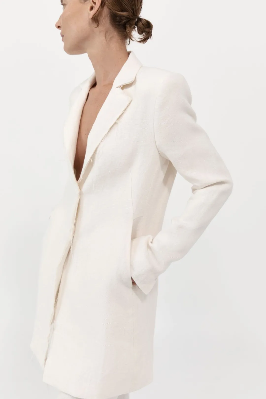 Tailoring*St. Agni Raw Edge Blazer - Ivory