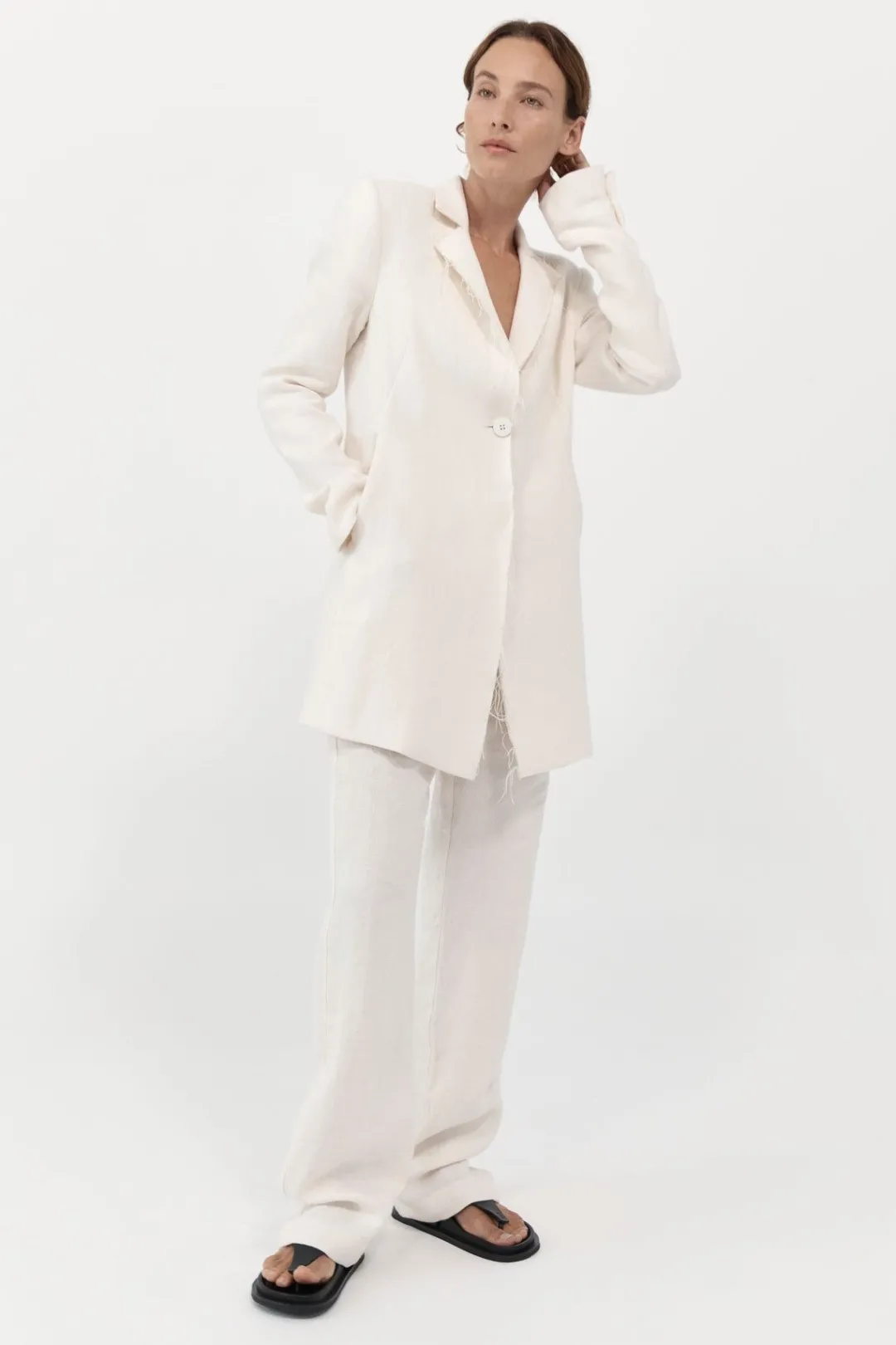 Tailoring*St. Agni Raw Edge Blazer - Ivory