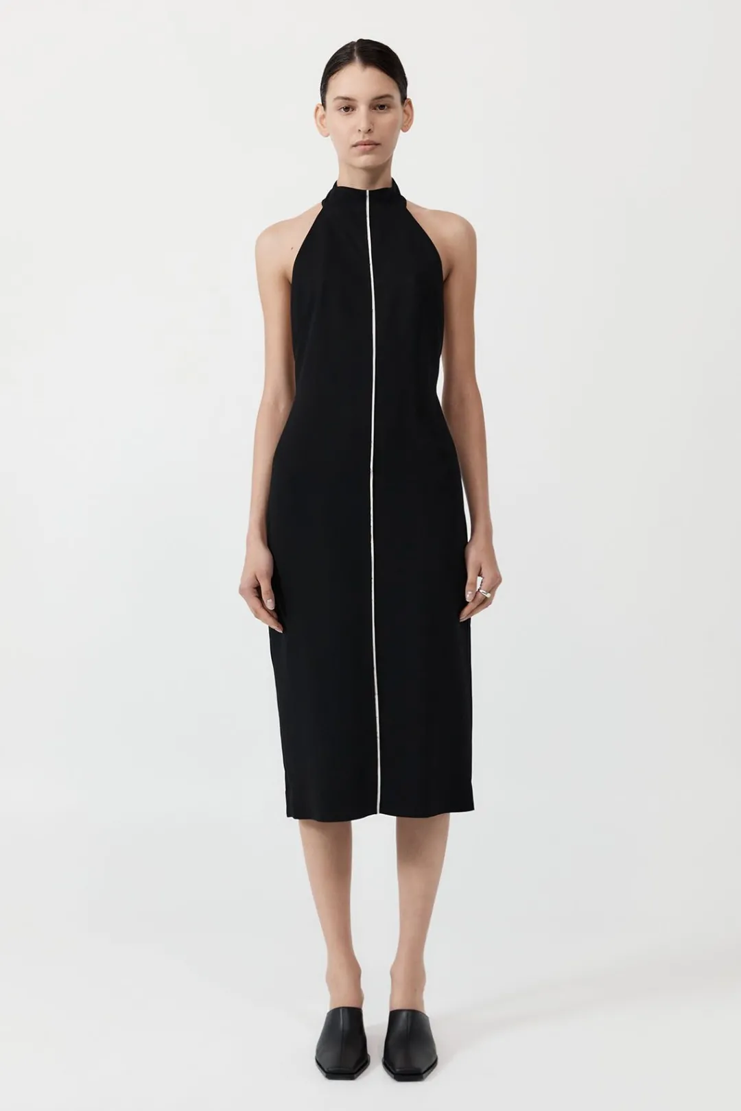 Dresses*St. Agni Raw Edge Halter Dress - Black