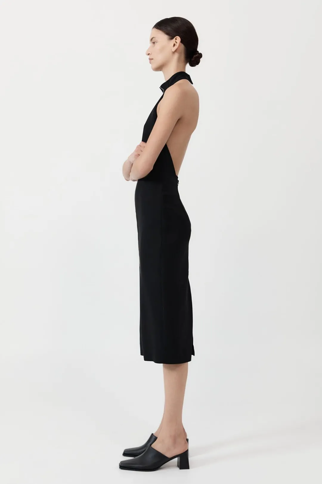 Dresses*St. Agni Raw Edge Halter Dress - Black