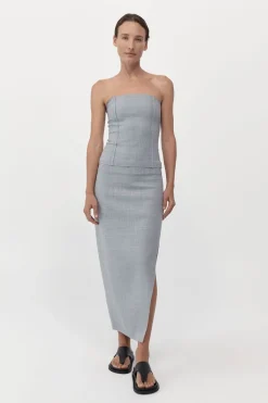 Skirts*St. Agni Raw Hem Midi Skirt - Grey Heather