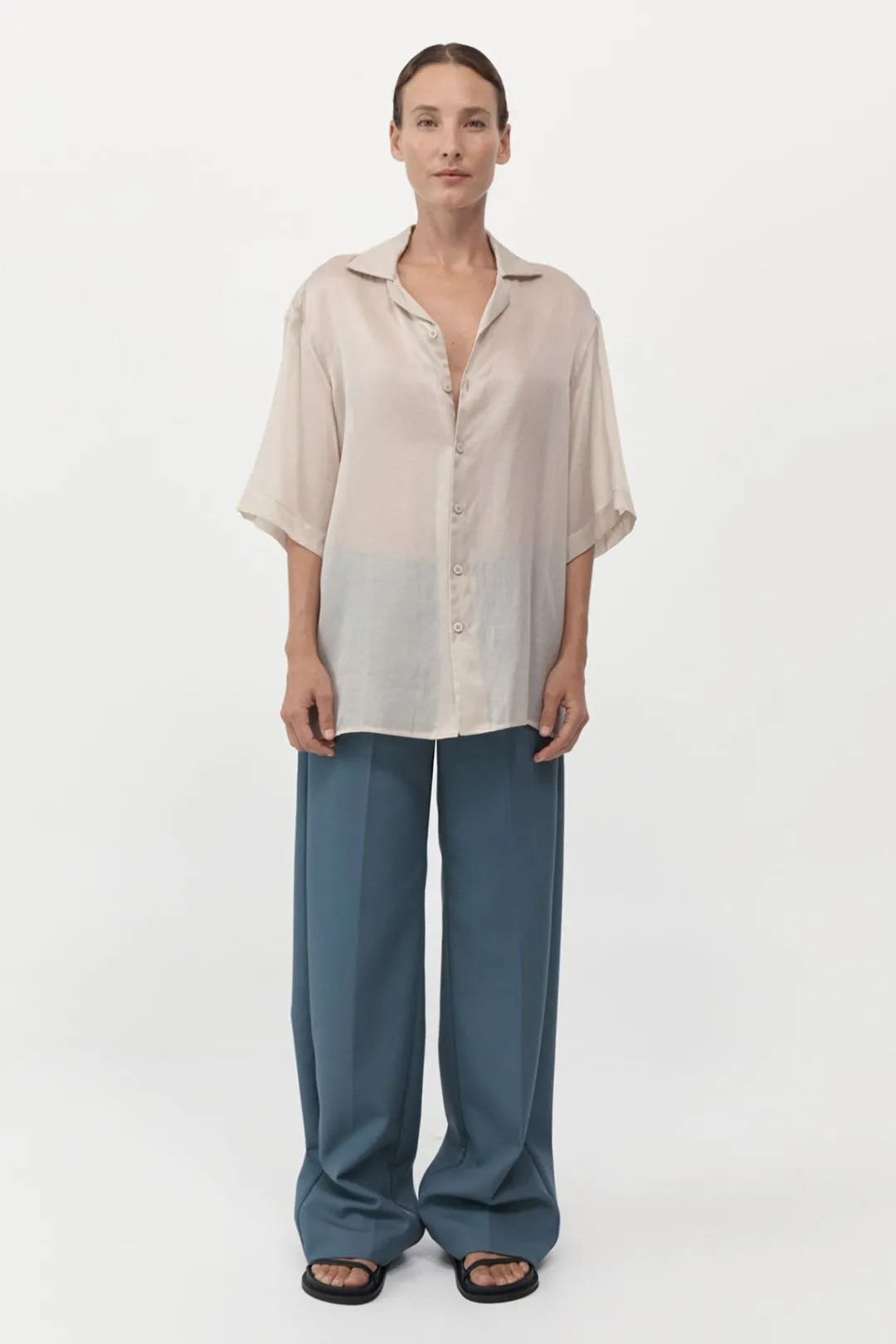 Shirts*St. Agni Relaxed Collar Shirt - Birch