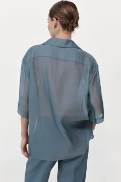 Tops*St. Agni Relaxed Collar Shirt - Slate