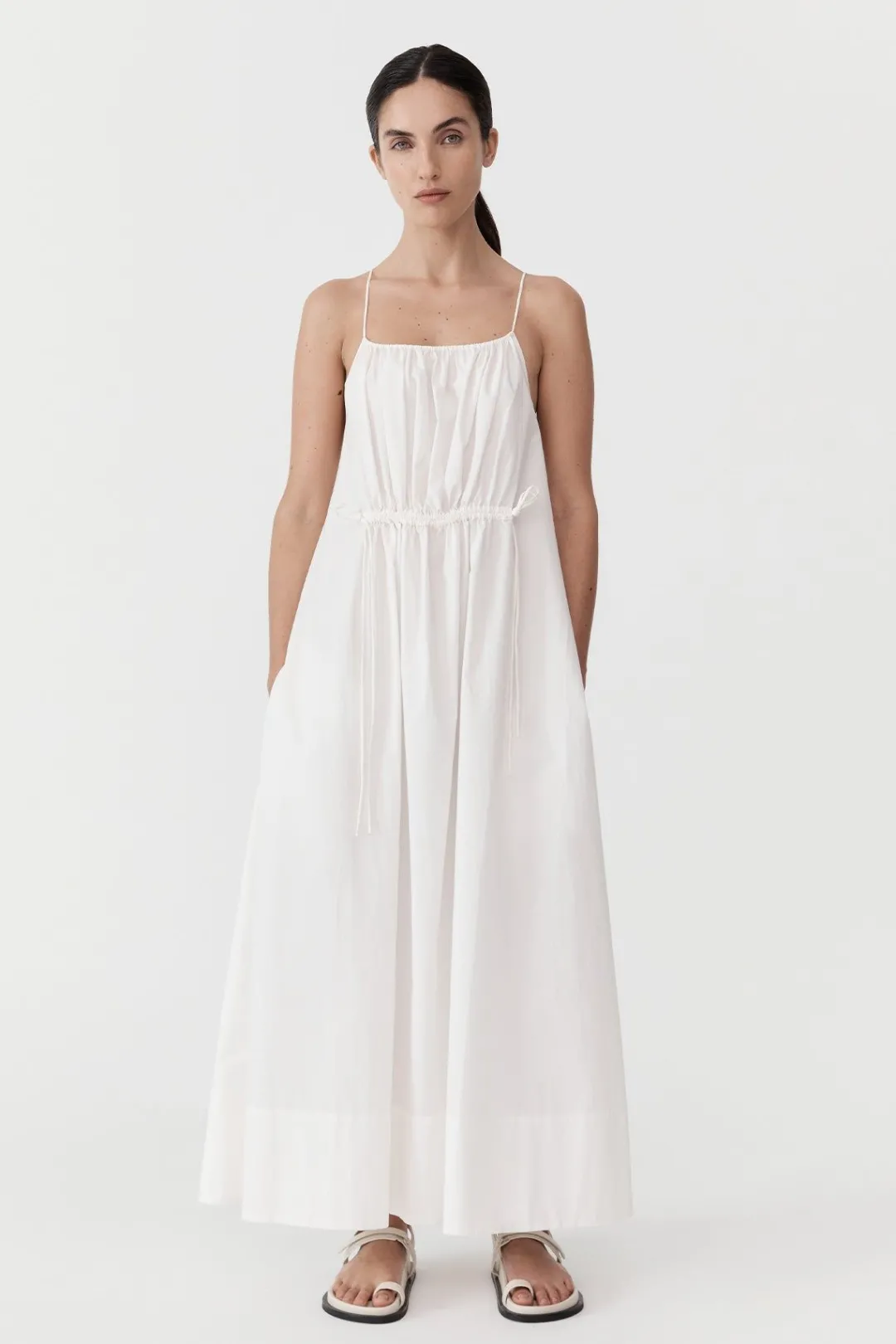 Dresses*St. Agni Relaxed Drawstring Dress - White