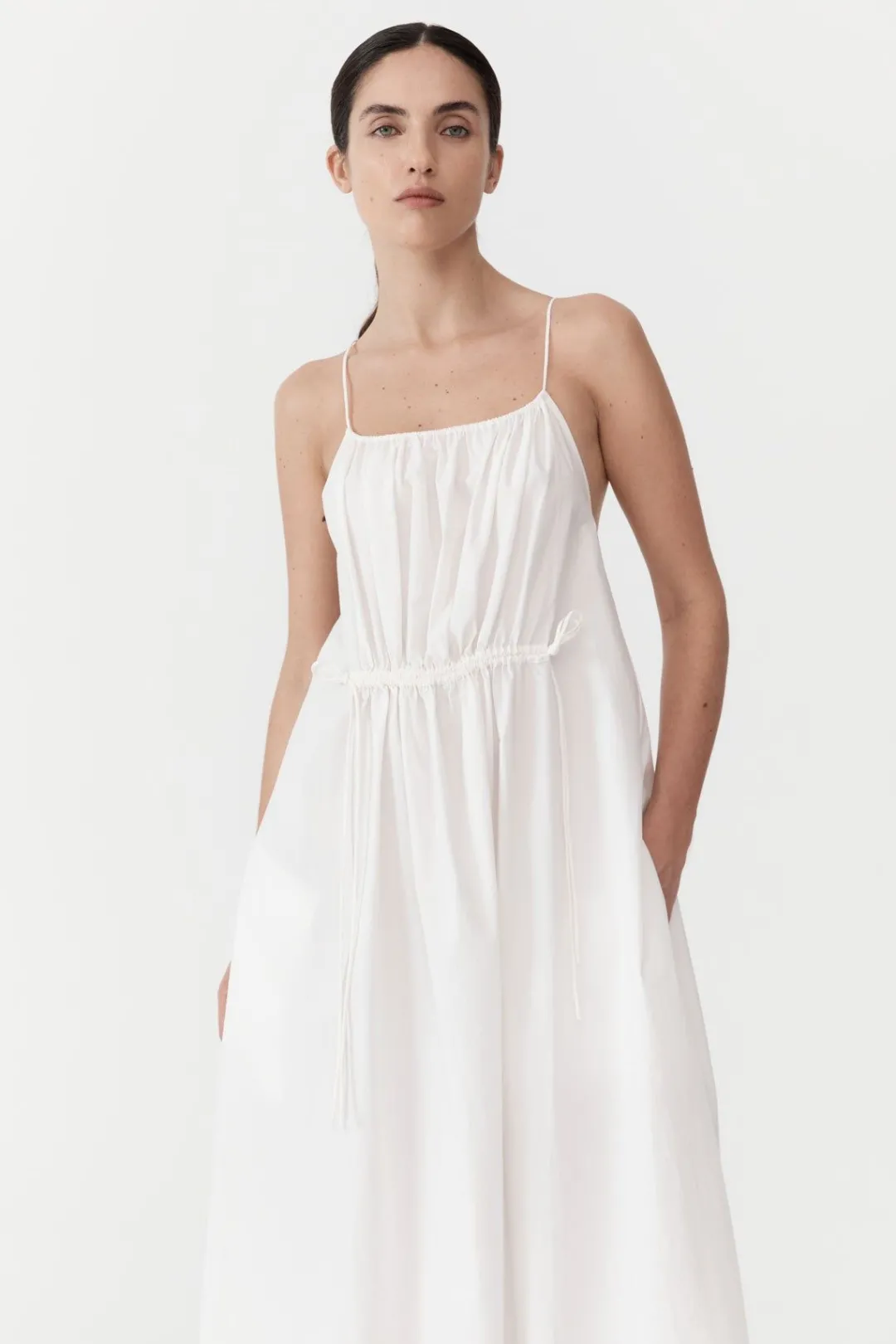 Dresses*St. Agni Relaxed Drawstring Dress - White