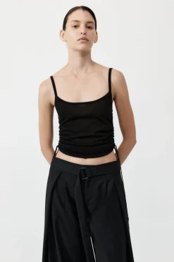 Tops*St. Agni Ruched Tank - Black