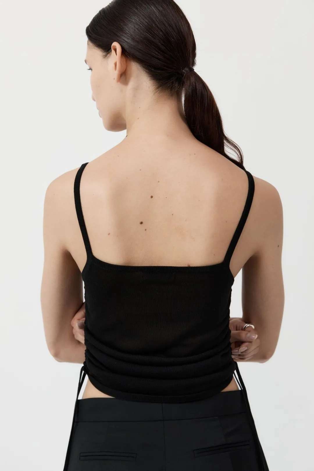 Tops*St. Agni Ruched Tank - Black