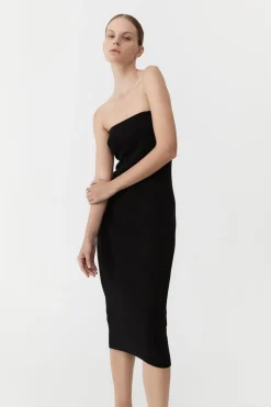 Knitwear*St. Agni 90s Strapless Knit Midi Dress - Black