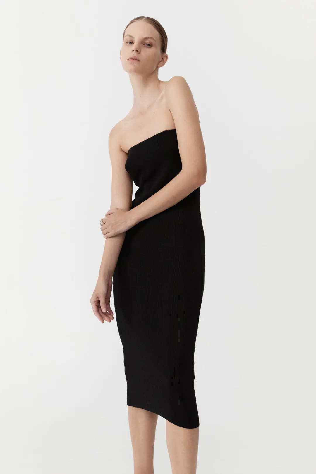 Knitwear*St. Agni 90s Strapless Knit Midi Dress - Black