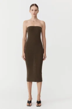 Knitwear*St. Agni 90s Strapless Knit Midi Dress - Kelp
