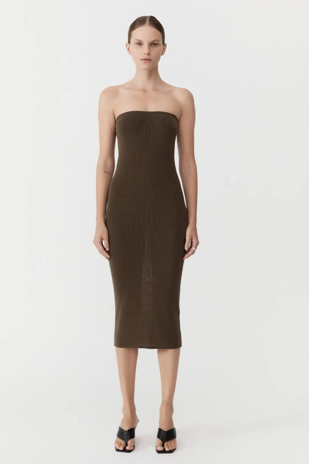 Knitwear*St. Agni 90s Strapless Knit Midi Dress - Kelp