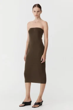 Dresses*St. Agni 90s Strapless Knit Midi Dress - Kelp