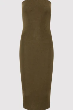 Dresses*St. Agni 90s Strapless Knit Midi Dress - Kelp