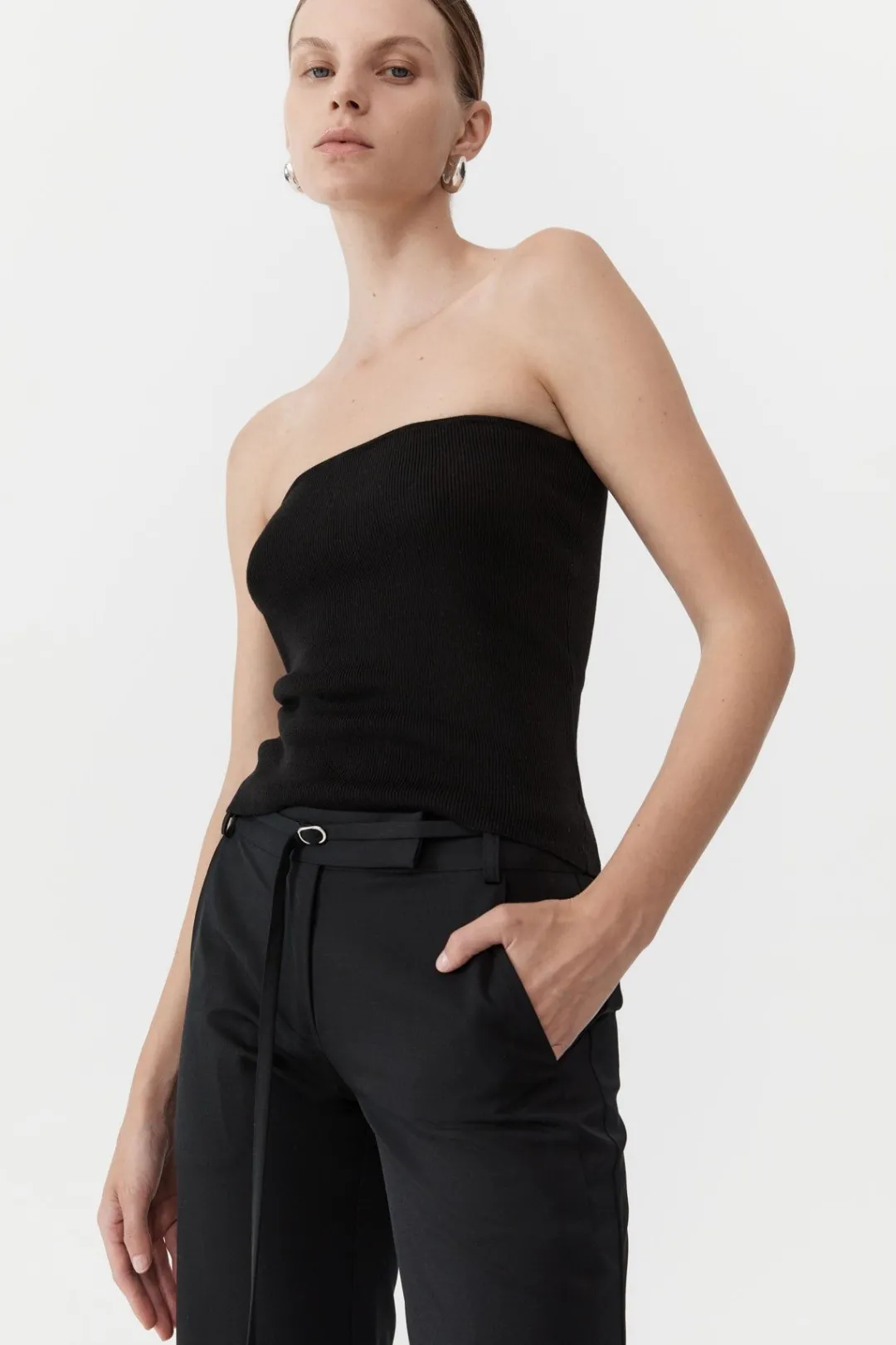 Knitwear*St. Agni 90s Strapless Knit Top - Black