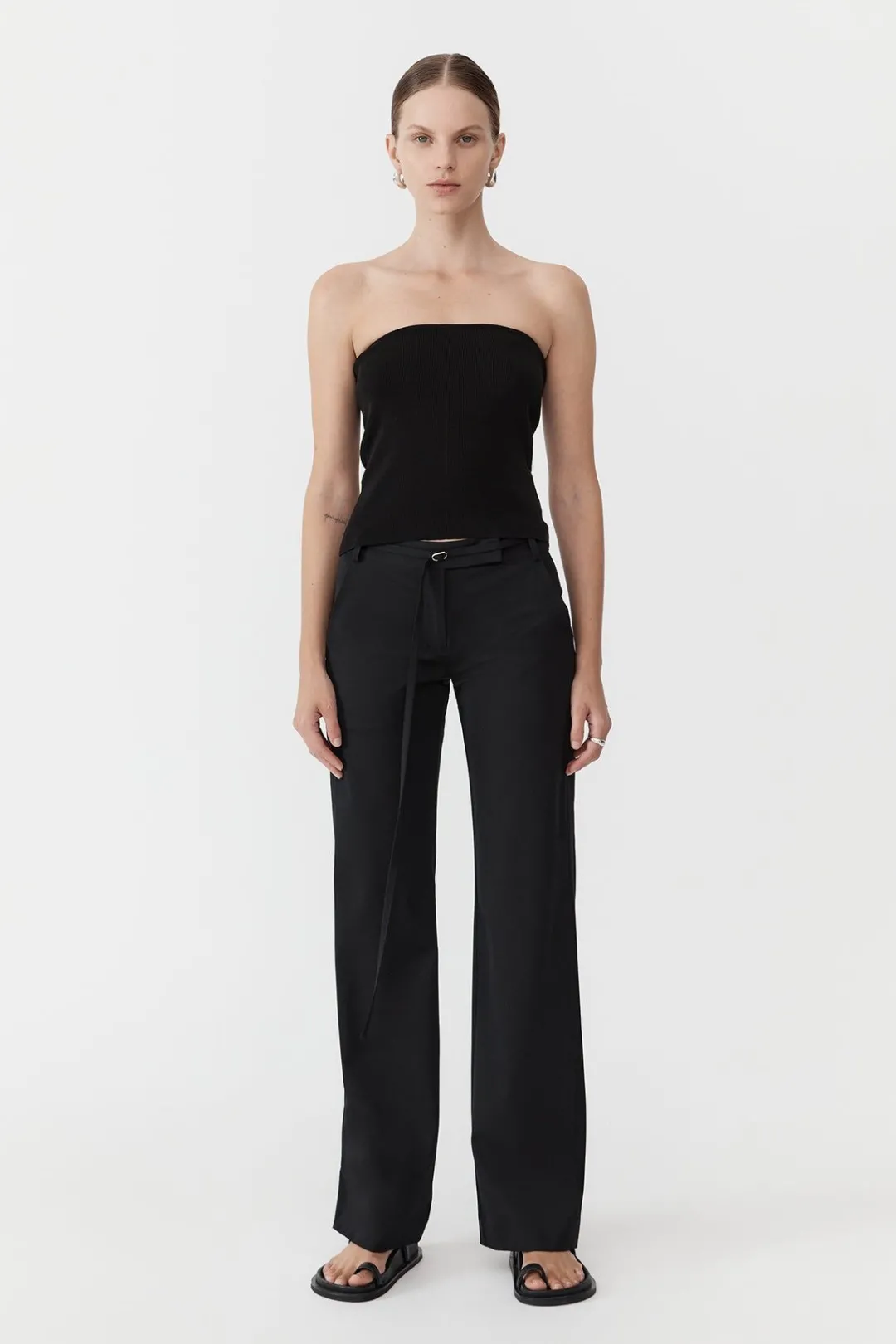 Knitwear*St. Agni 90s Strapless Knit Top - Black