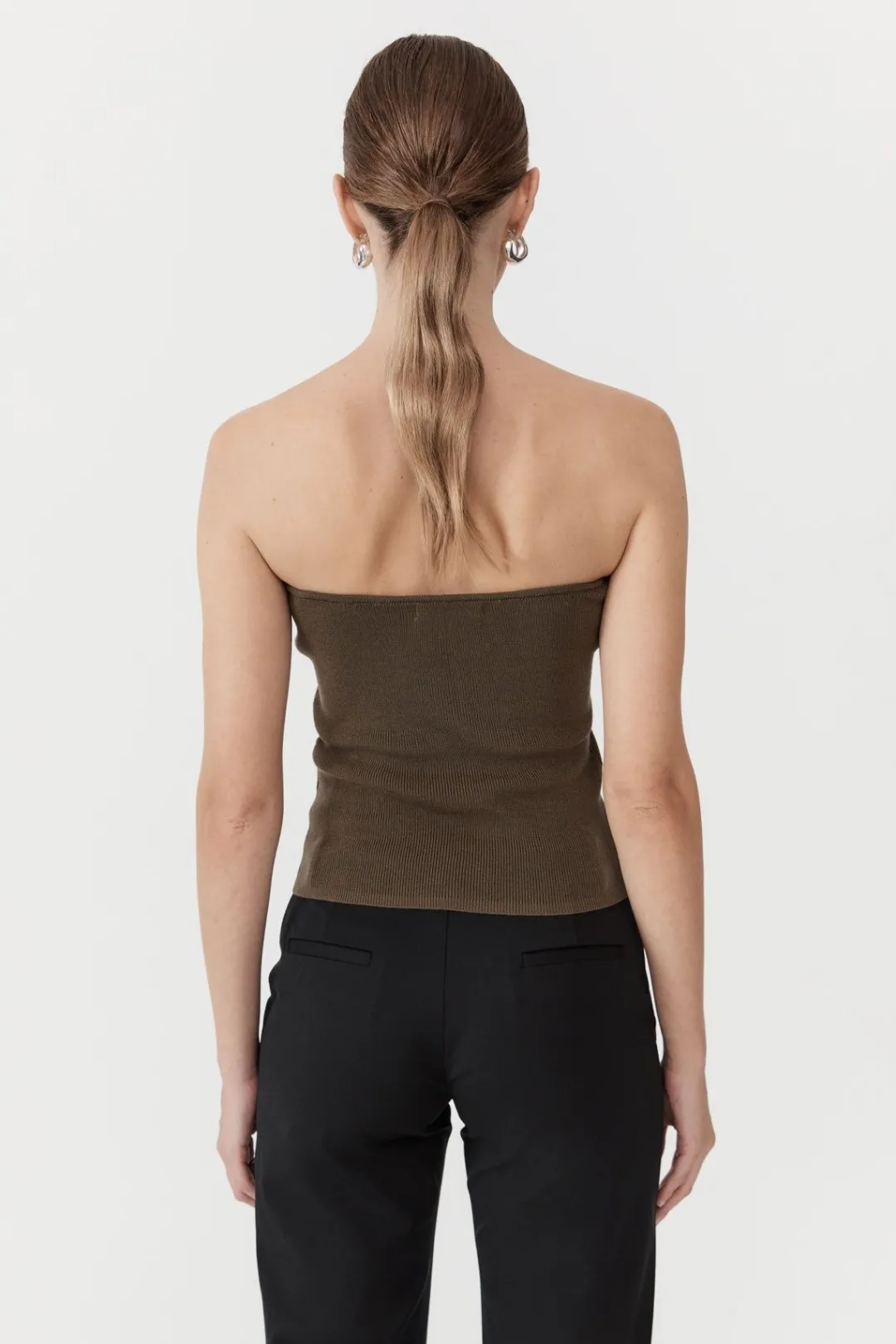 Knitwear*St. Agni 90s Strapless Knit Top - Kelp