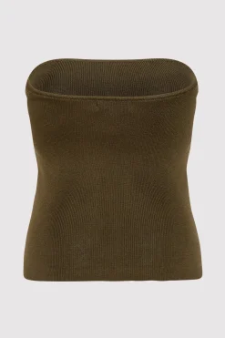 Knitwear*St. Agni 90s Strapless Knit Top - Kelp