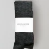Socks*St. Agni Schoolgirl Socks - Charcoal Melange - By Le Bon