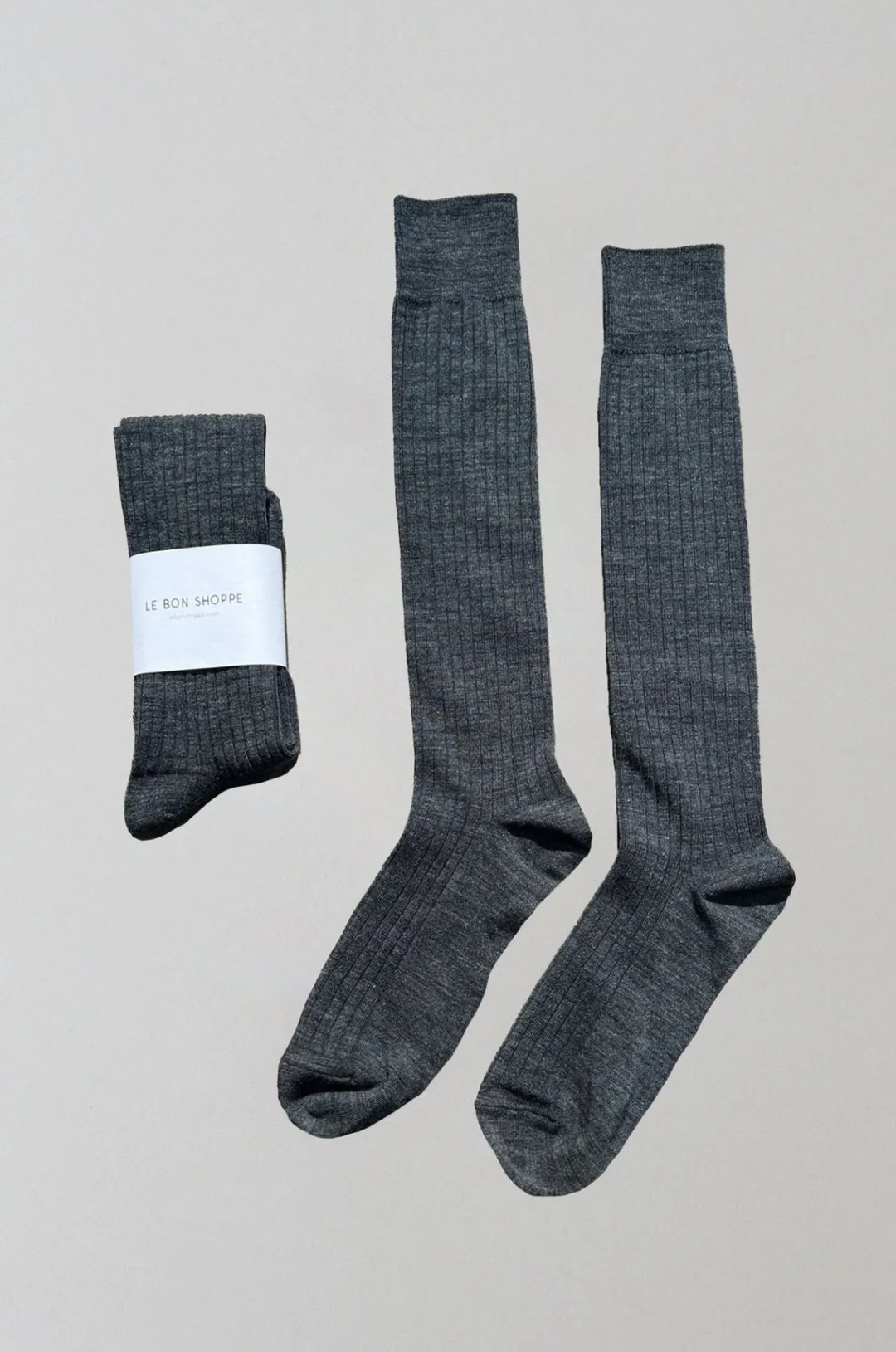 Socks*St. Agni Schoolgirl Socks - Charcoal Melange - By Le Bon