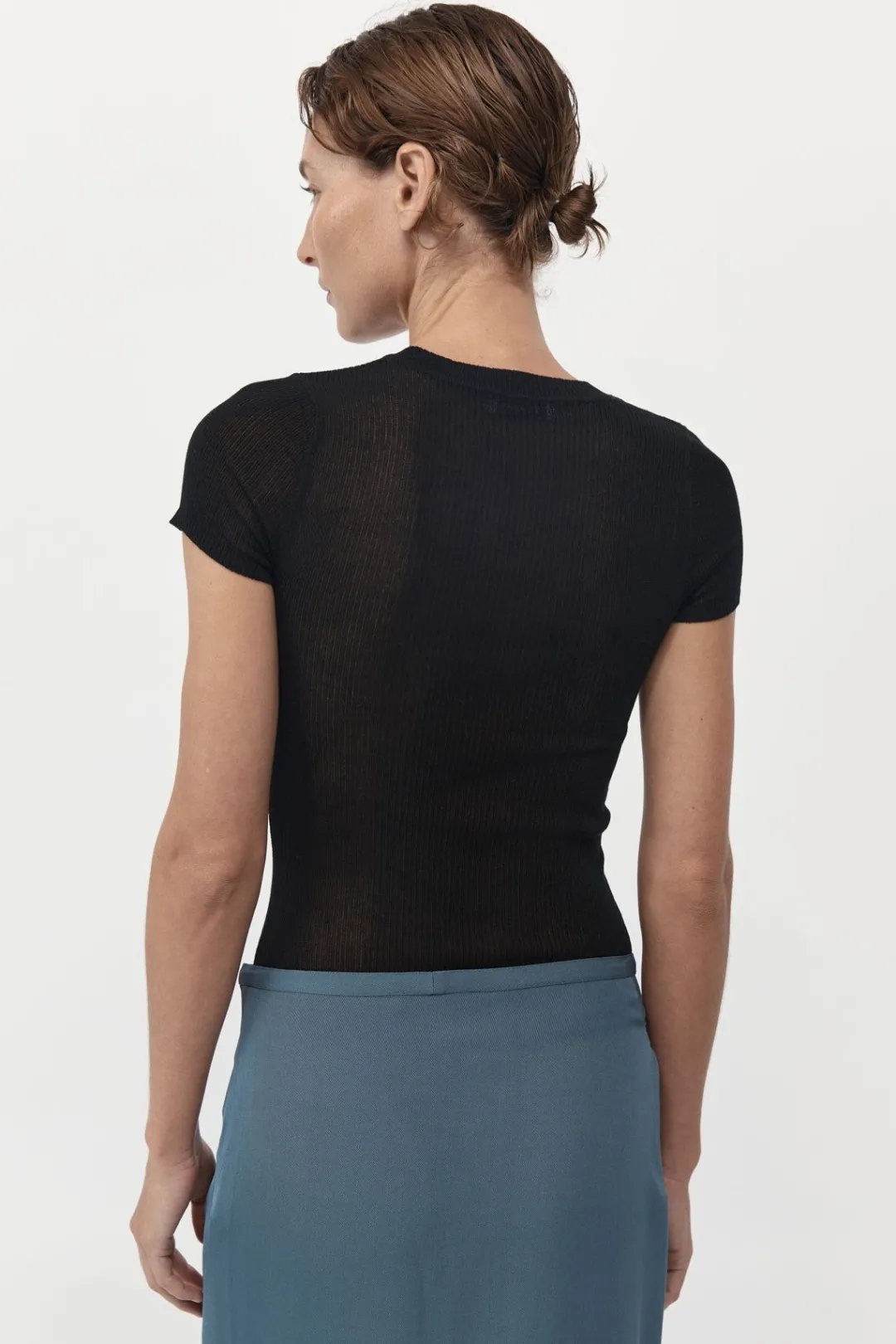Knitwear*St. Agni Second Skin Knit Tee - Black