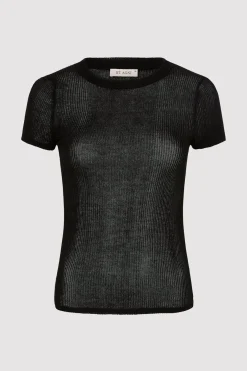Knitwear*St. Agni Second Skin Knit Tee - Black