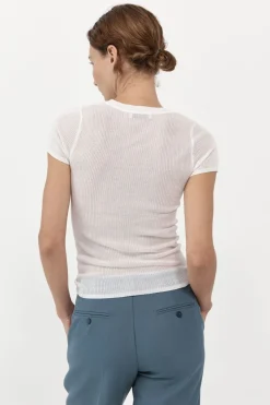 Knitwear*St. Agni Second Skin Knit Tee - White