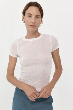 T-Shirts*St. Agni Second Skin Knit Tee - White