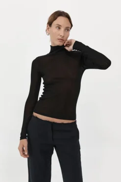 Basics*St. Agni Second Skin Knit Top - Black