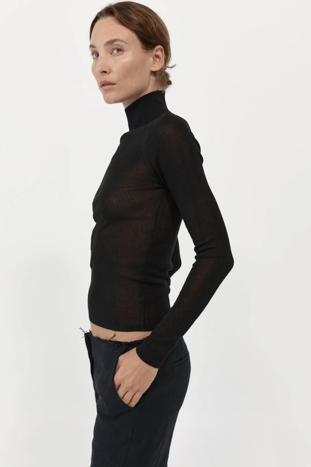 Basics*St. Agni Second Skin Knit Top - Black