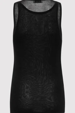Singlets*St. Agni Semi Sheer Double Layer Tank - Black