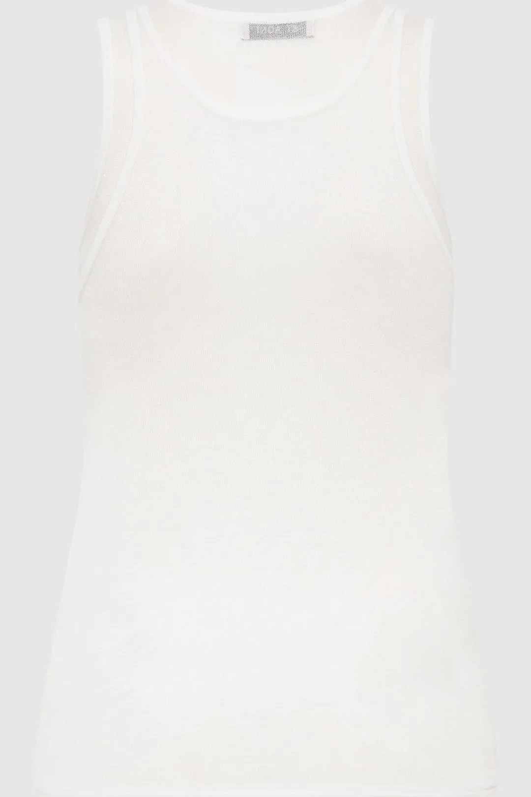 Tops*St. Agni Semi Sheer Double Layer Tank - White