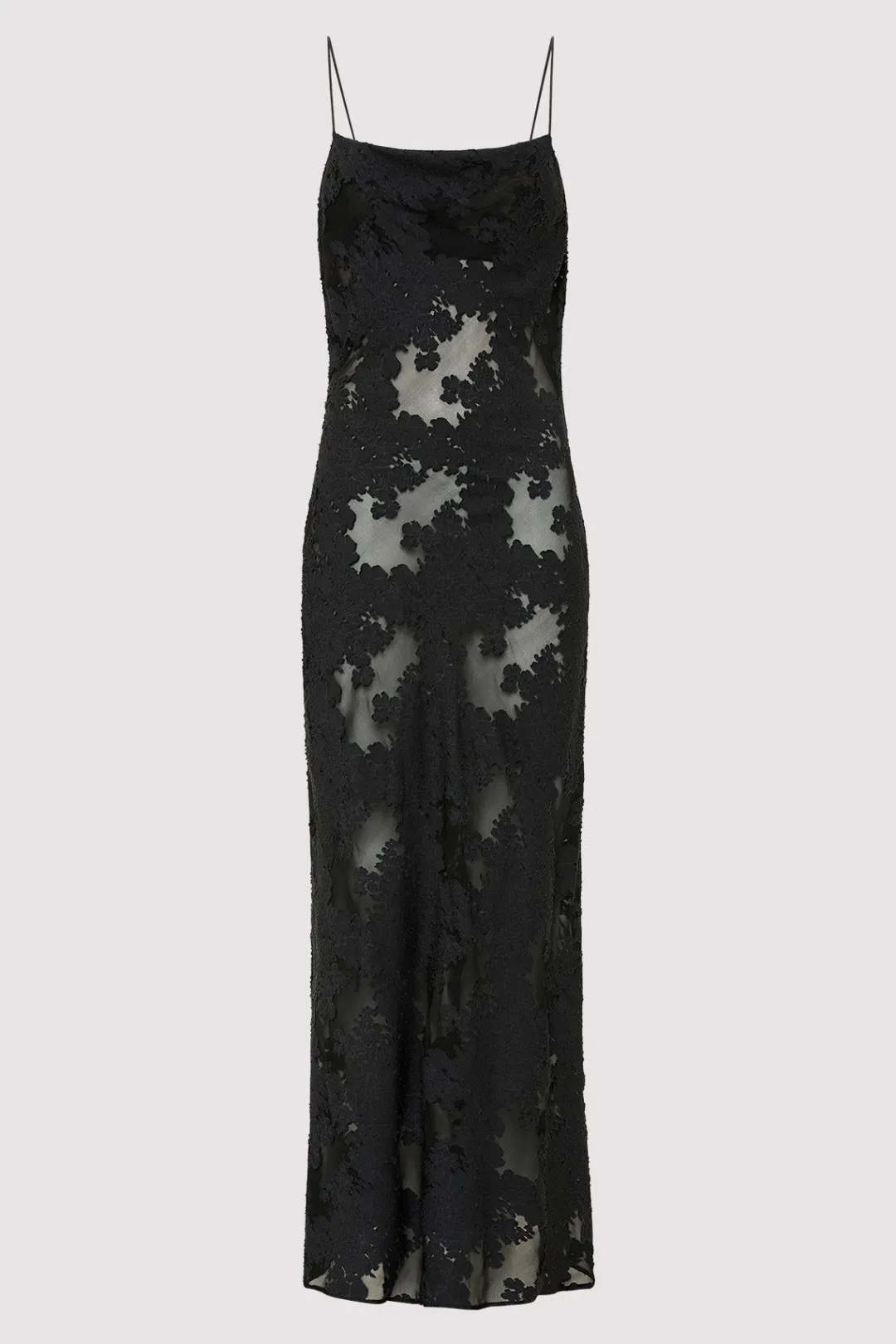 Dresses*St. Agni Semi Sheer Floral Dress - Black