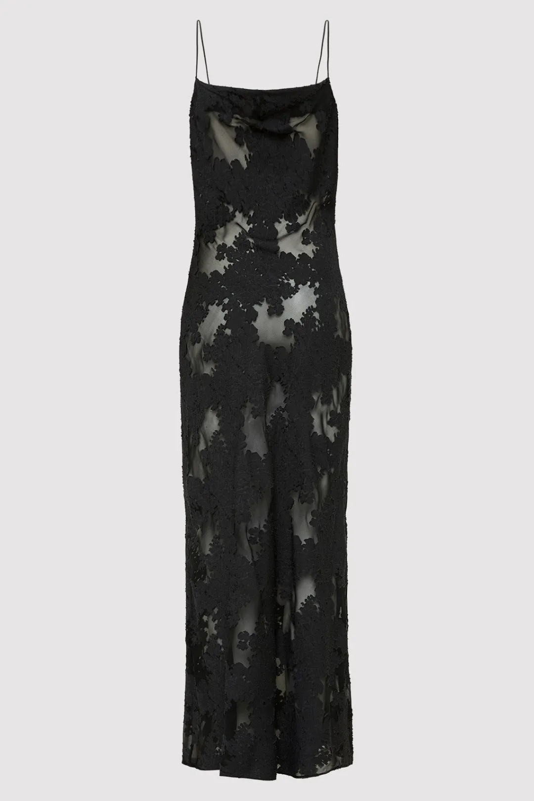 Dresses*St. Agni Semi Sheer Floral Dress - Black