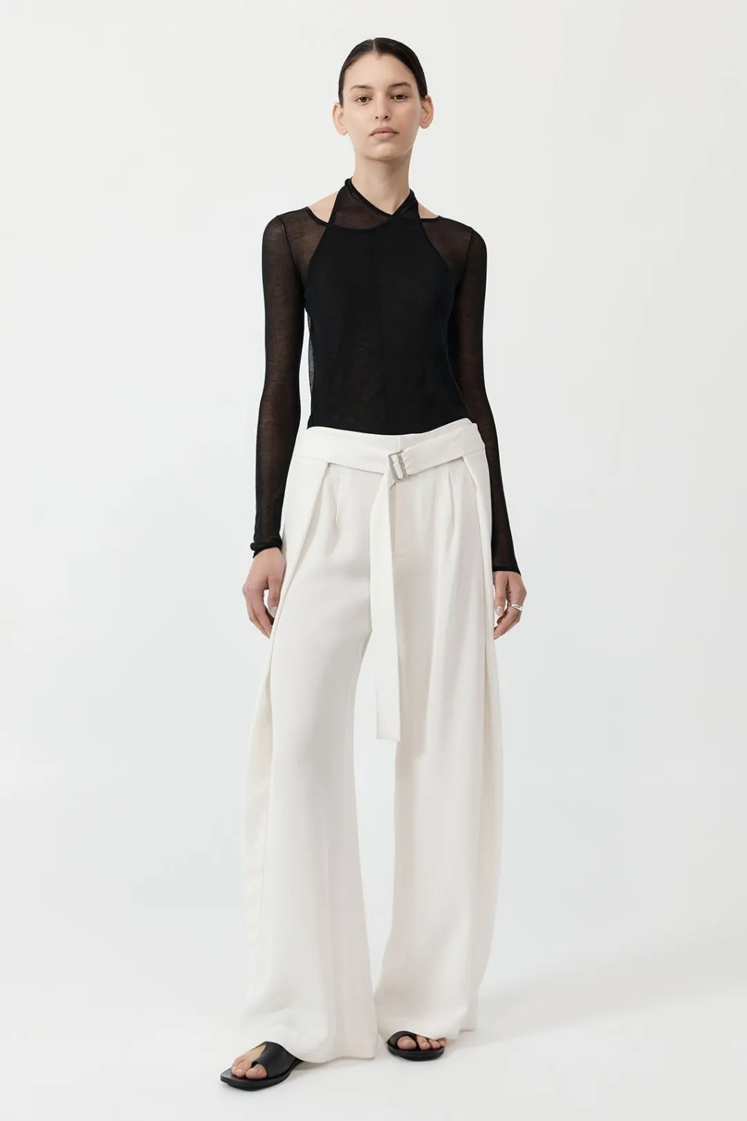 Tops*St. Agni Semi Sheer Loop Top - Black