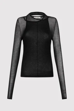 Tops*St. Agni Semi Sheer Loop Top - Black
