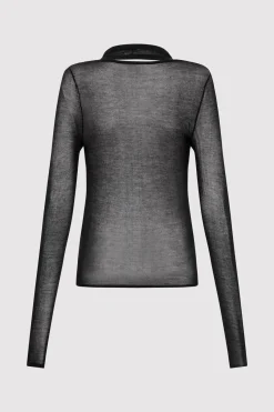 Tops*St. Agni Semi Sheer Loop Top - Black