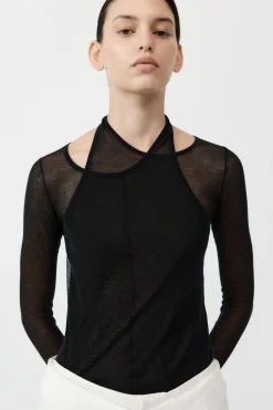 Knitwear*St. Agni Semi Sheer Loop Top - Black