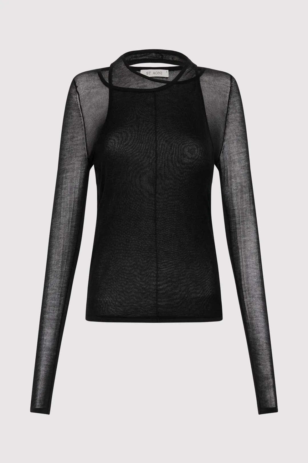 Knitwear*St. Agni Semi Sheer Loop Top - Black