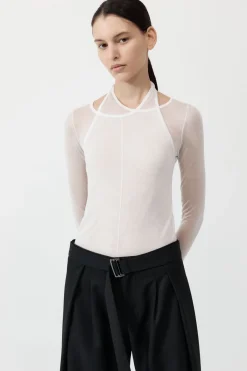 Knitwear*St. Agni Semi Sheer Loop Top - White