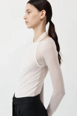 Knitwear*St. Agni Semi Sheer Loop Top - White