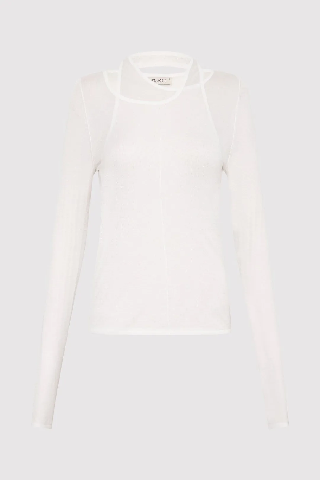 Knitwear*St. Agni Semi Sheer Loop Top - White