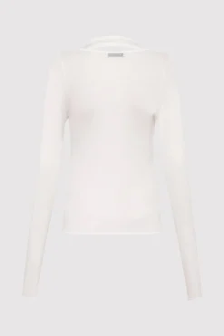 Knitwear*St. Agni Semi Sheer Loop Top - White
