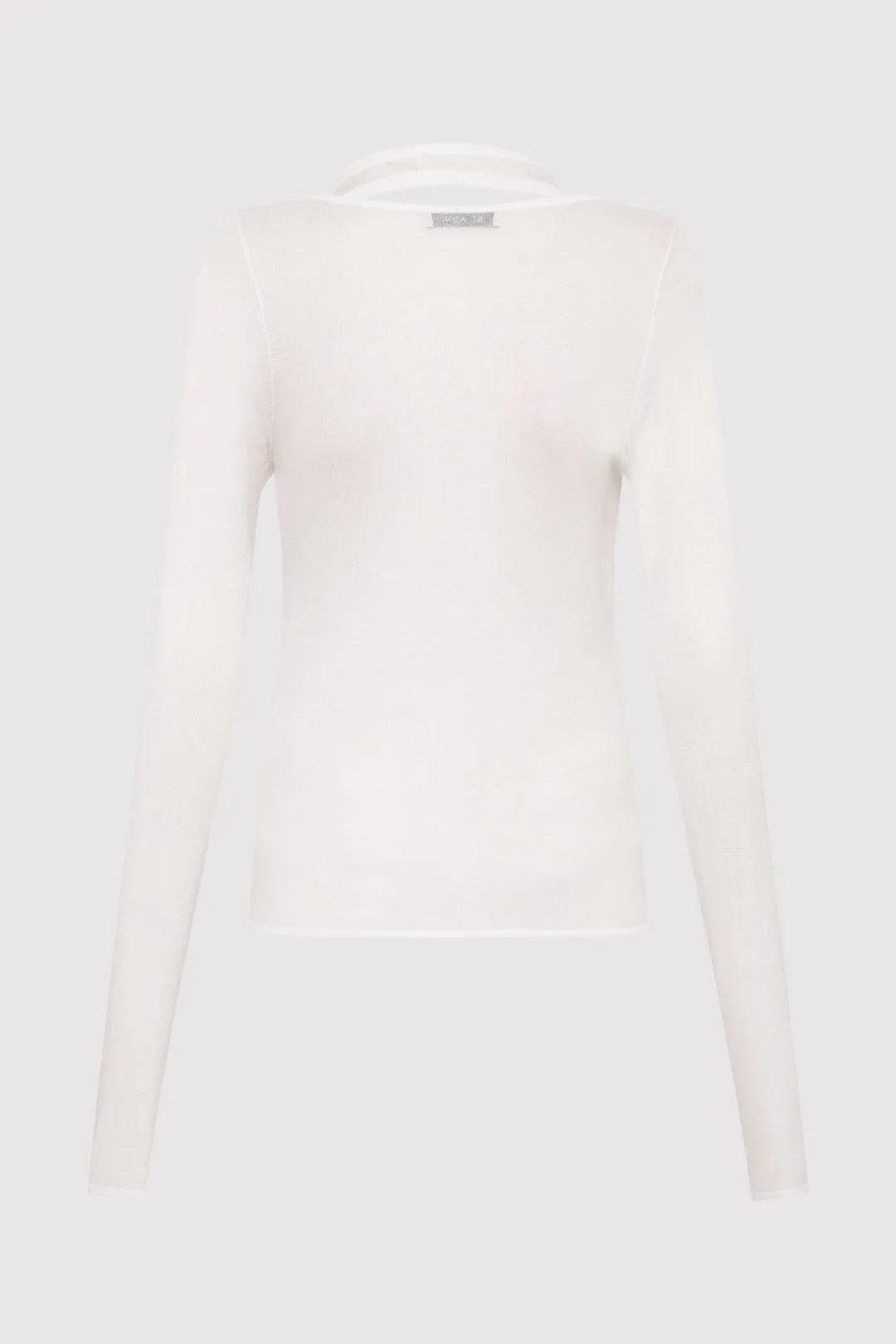 Knitwear*St. Agni Semi Sheer Loop Top - White