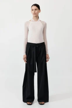 Tops*St. Agni Semi Sheer Loop Top - White
