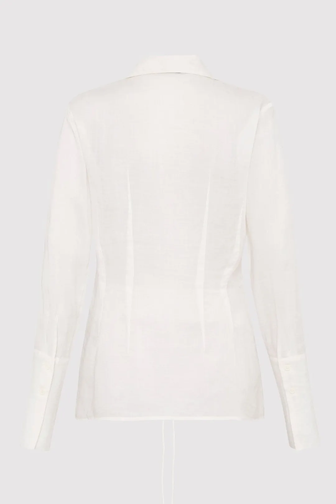 Tops*St. Agni Sheer Linen Tie Top - White