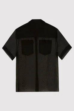 Tops*St. Agni Sheer Organza Shirt - Black