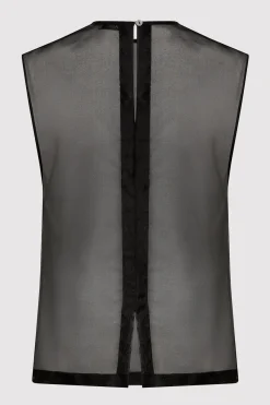 Tops*St. Agni Sheer Organza Top - Black