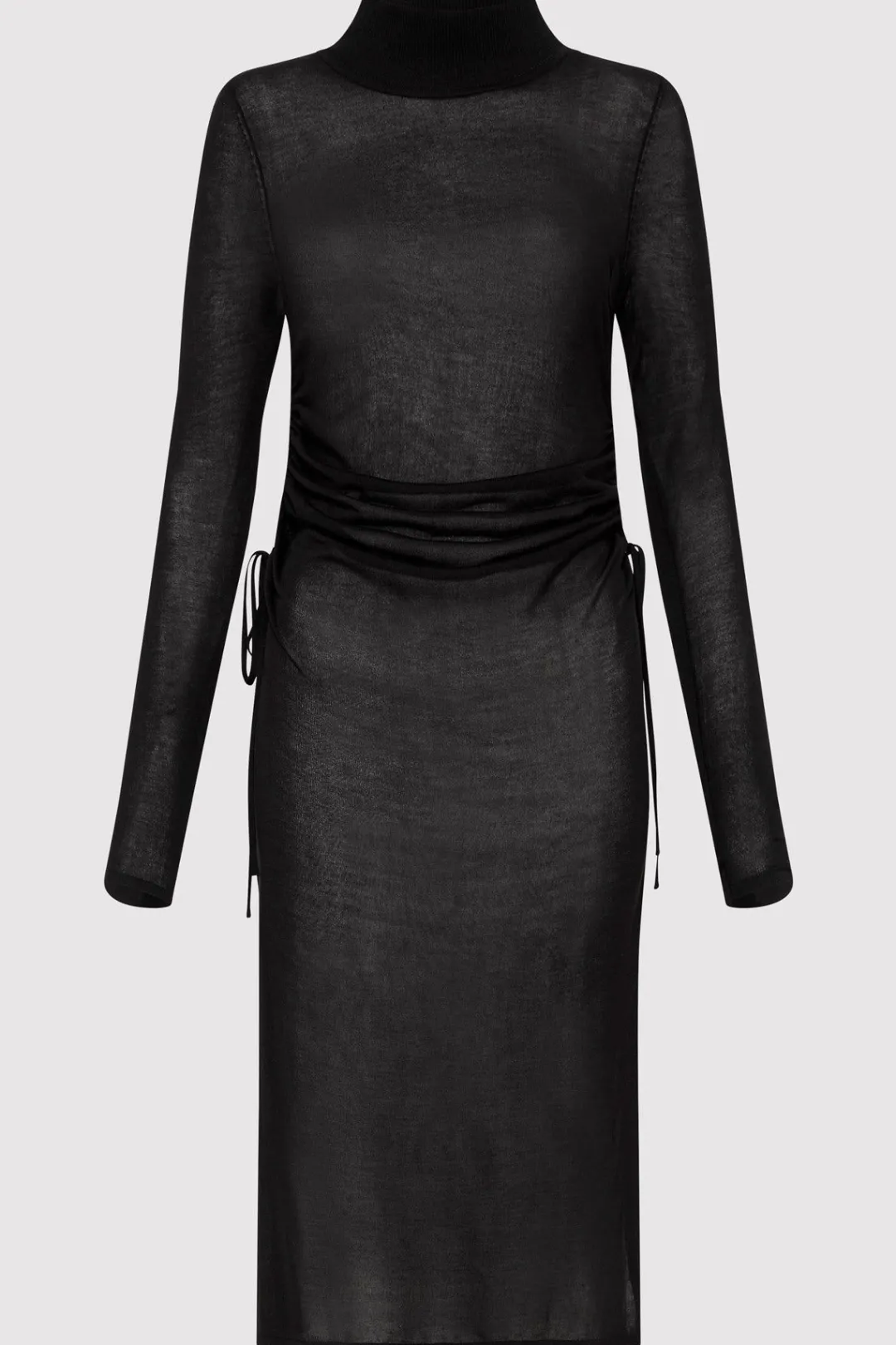 Knitwear*St. Agni Sheer Ruched Dress - Black