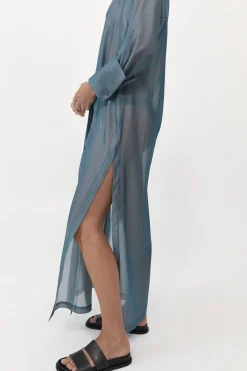 Dresses*St. Agni Sheer Shirt Dress - Slate