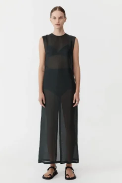 Dresses*St. Agni Sheer Silk Gauze Dress - Soot